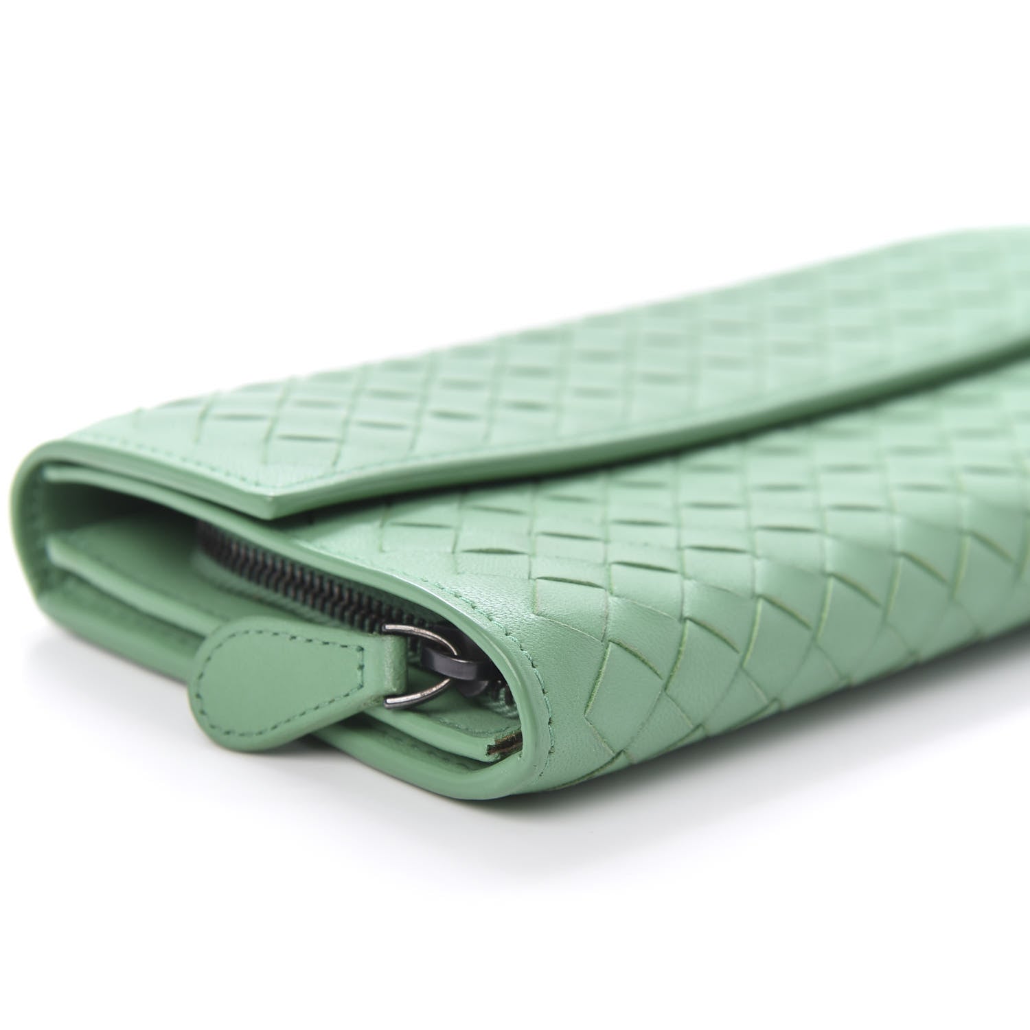 Bottega Veneta Nappa Intrecciato Continental Flap Wallet Mint Green 6 of 9