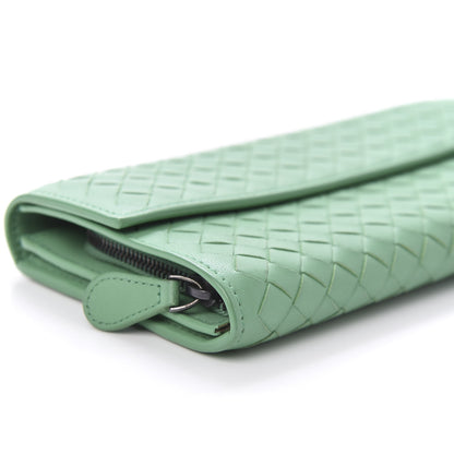 Bottega Veneta Nappa Intrecciato Continental Flap Wallet Mint Green 6 of 9