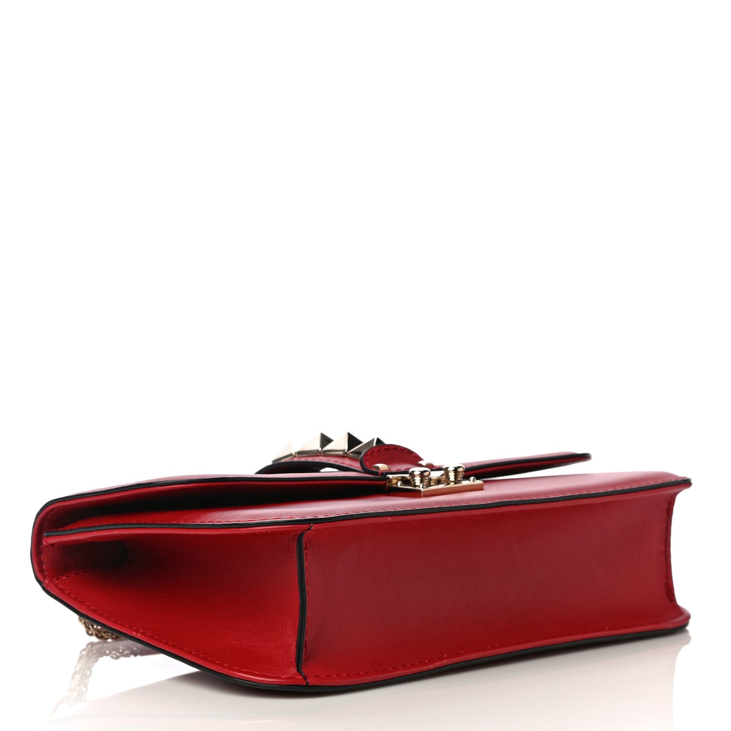 Vitello Medium Glam Lock Rockstud Flap Red