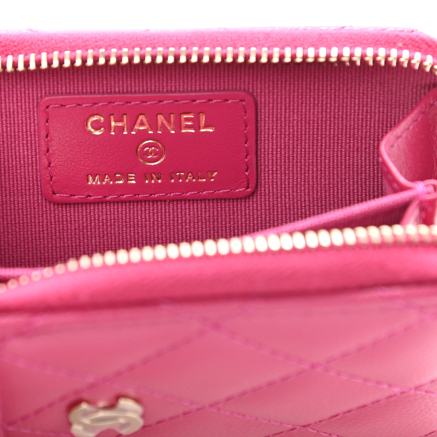 Chanel Caviar Quilted Zip Card Holder Fuchsia 6 of 9