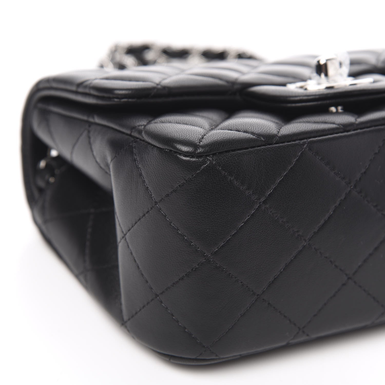 Chanel Lambskin Quilted Mini Square Flap Black 8 of 11