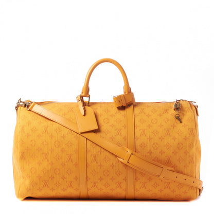 Louis Vuitton Denim Monogram Keepall Bandouliere 50 Ocre 1 of 8