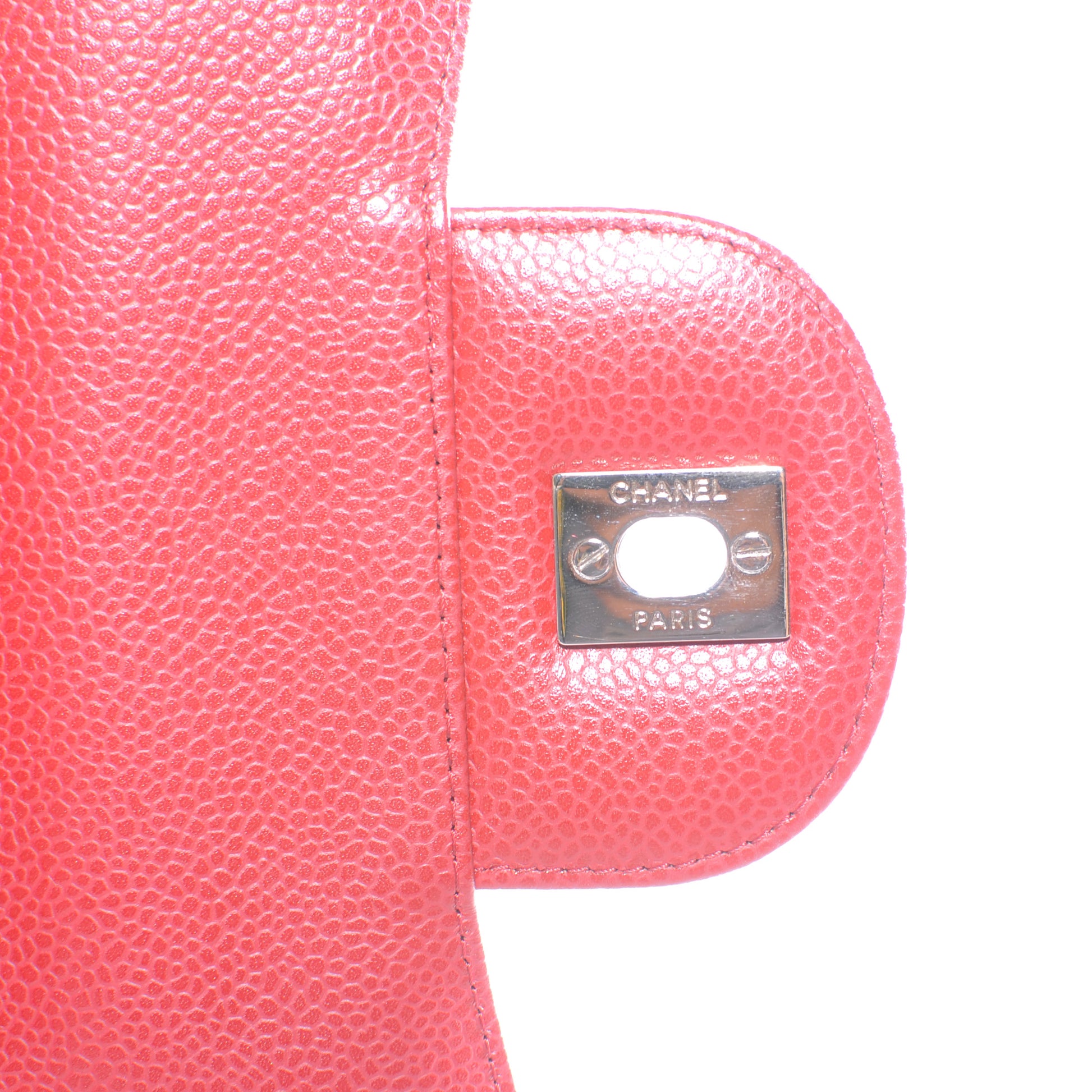 Chanel Caviar Jumbo Single Flap Red 6 of 8