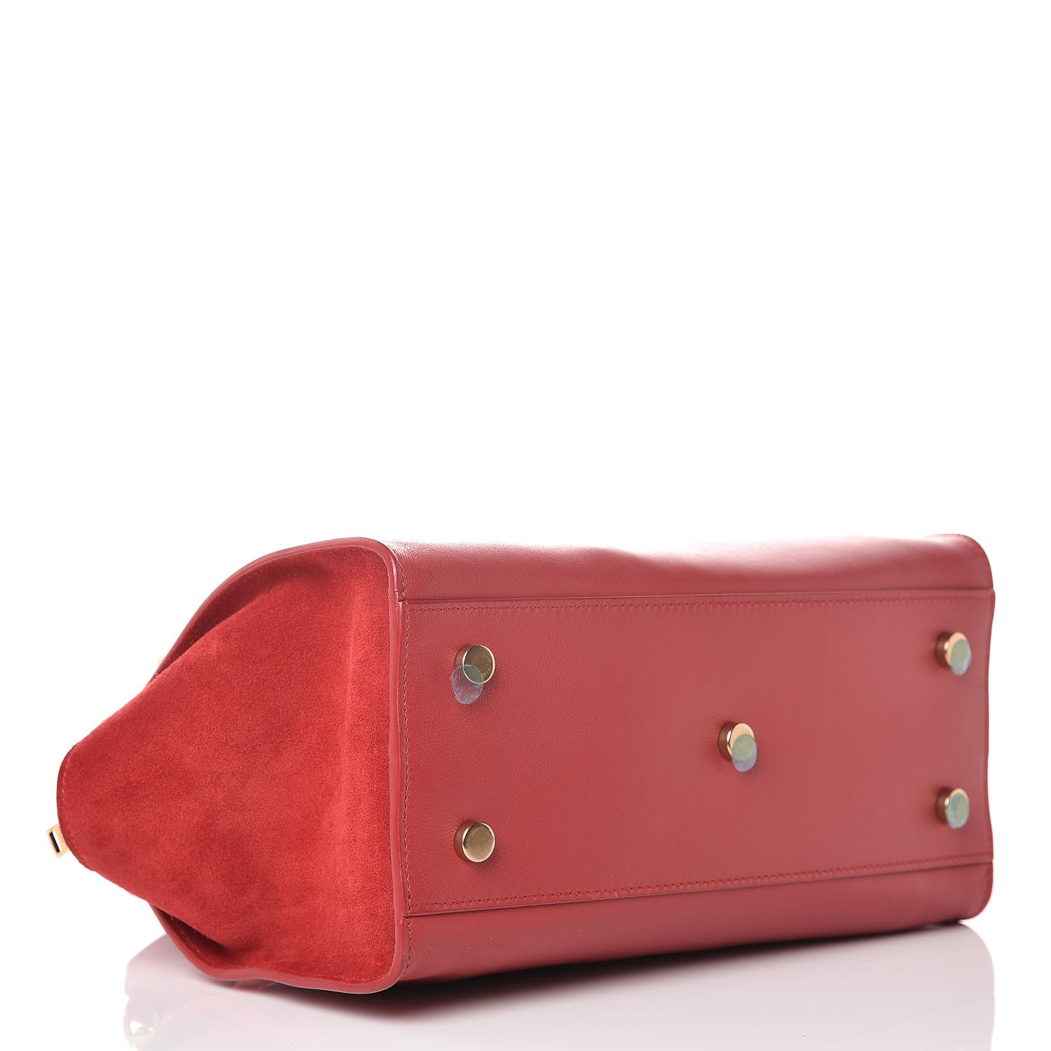 Saint Laurent Calfskin Suede Baby Monogram Downtown Cabas Red 5 of 12