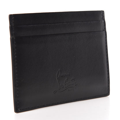 Christian Louboutin Calfskin Paris Spikes Kios Card Holder Black 3 of 7