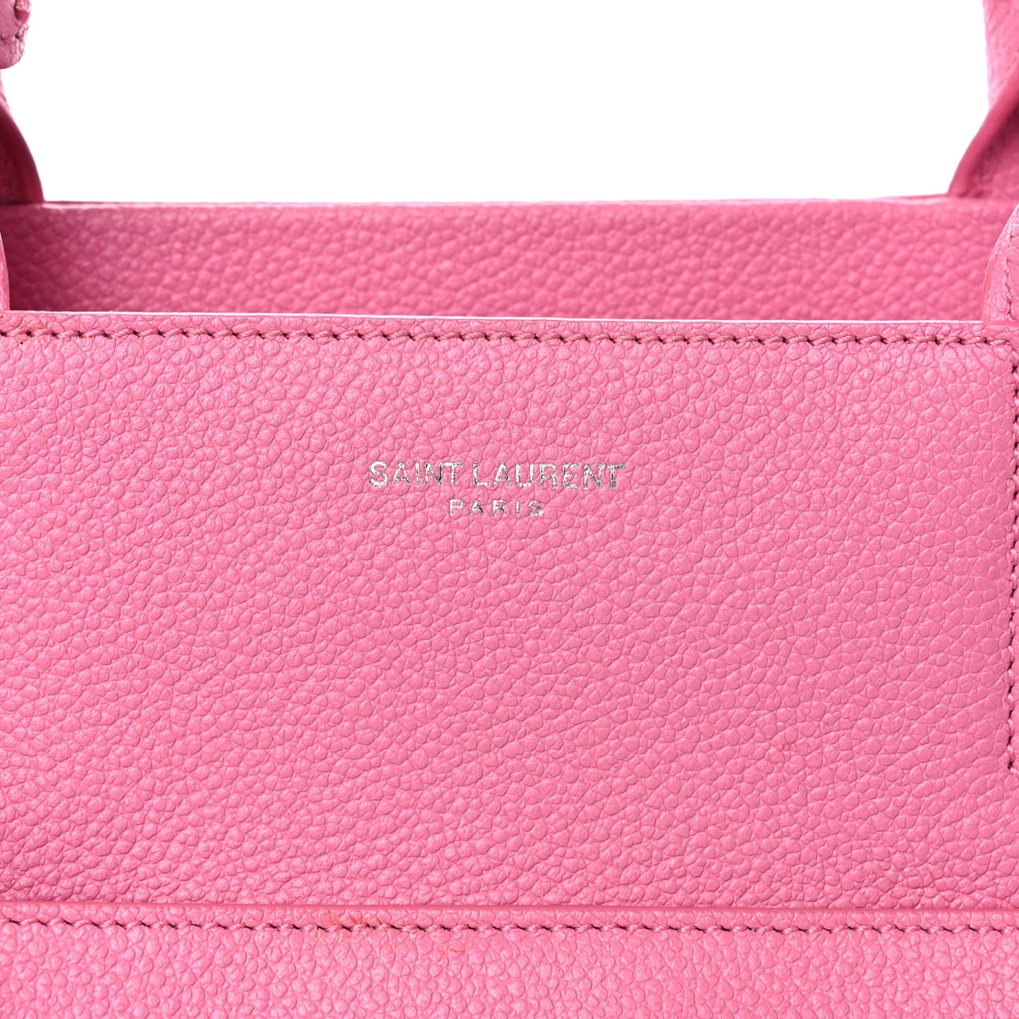 Grained Calfskin Small Cabas Rive Gauche Rose Clair