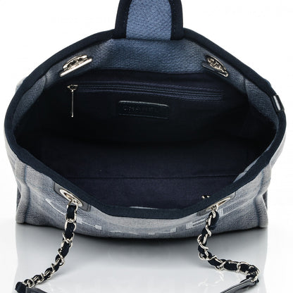 Chanel Canvas Mini Deauville Tote Denim Blue 5 of 7