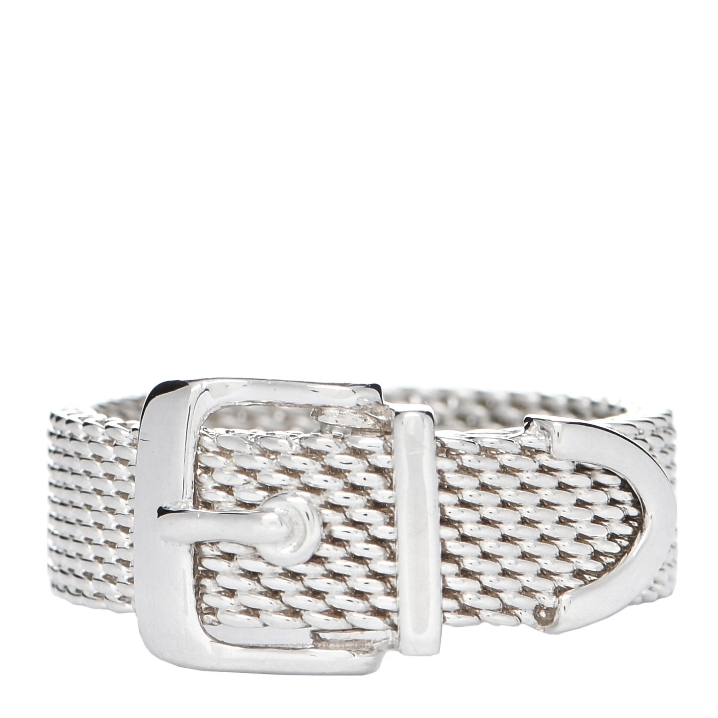 Sterling Silver Somerset Mesh Buckle Ring 50 5.5