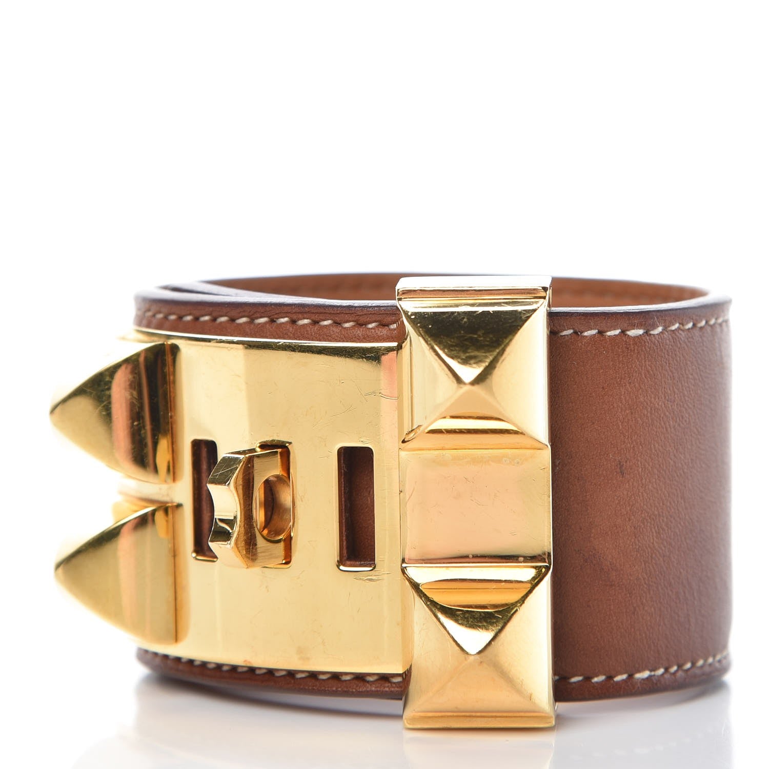 Hermes Barenia Collier de Chien CDC Bracelet S Fauve 3 of 10
