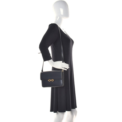 Saint Laurent Smooth Calfskin Le Maillon Satchel Black 2 of 9