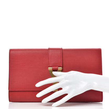 Saint Laurent Calfskin Classic Y Ligne Clutch Red 2 of 13