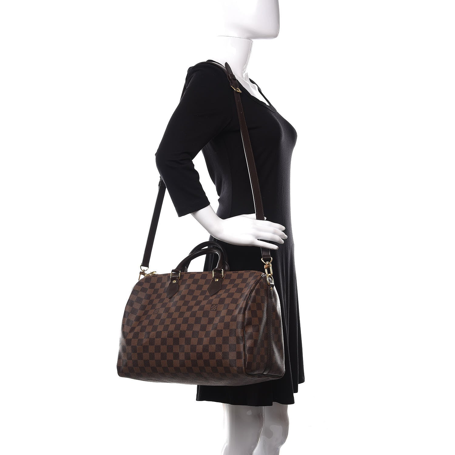 Louis Vuitton Damier Ebene Speedy Bandouliere 35 2 of 10