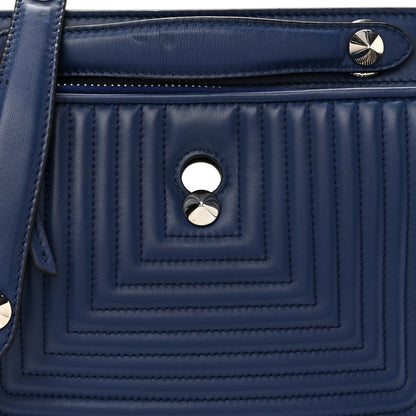 Fendi Shiny Nappa Trapuntata Chain Small DotCom Click Chain Satchel Blue 7 of 9