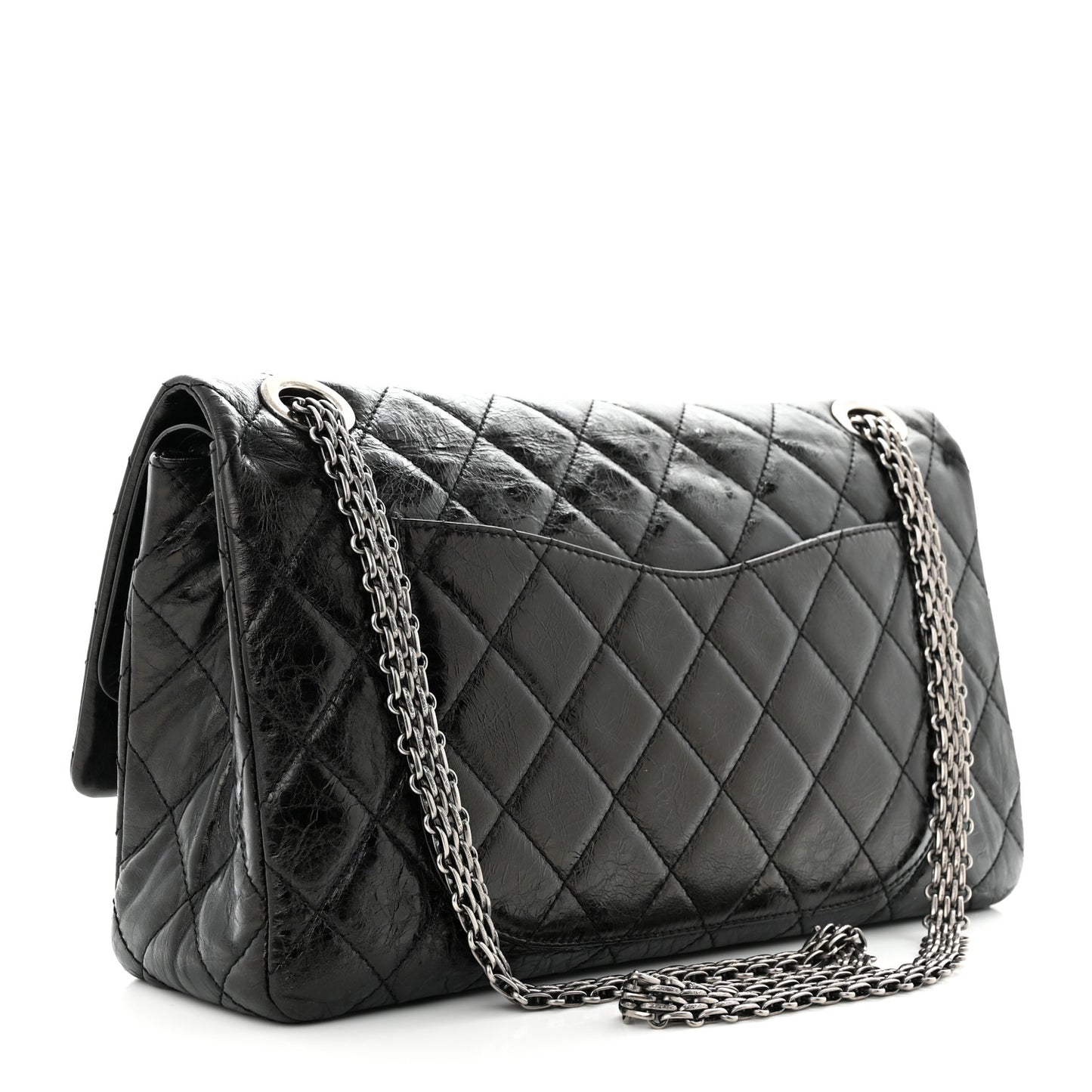 Aged Calfskin Quilted 2.55 Reissue 228 Flap Black