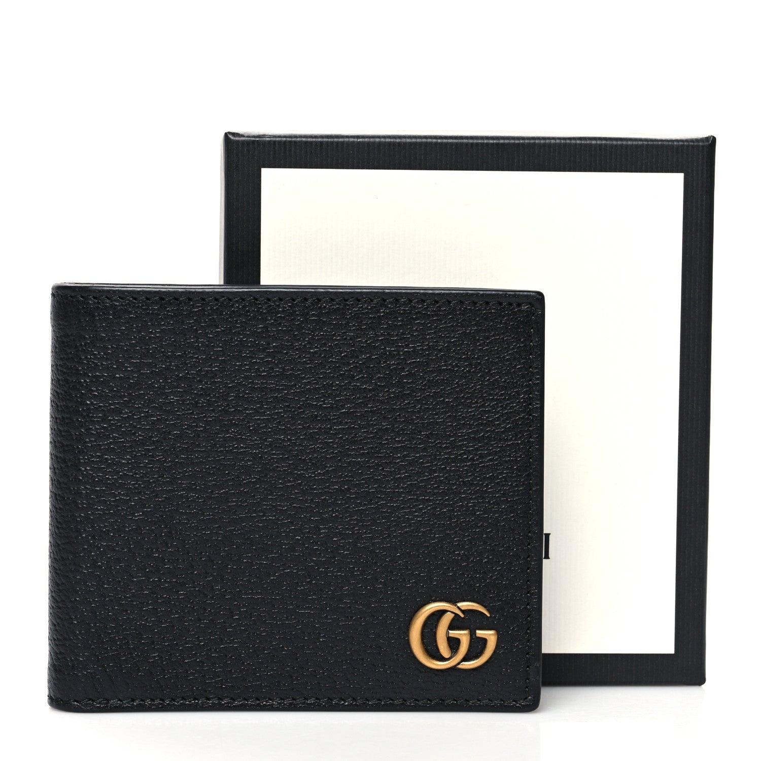 Gucci Textured Calfskin GG Marmont Bi-Fold Coin Wallet Black 10 of 10