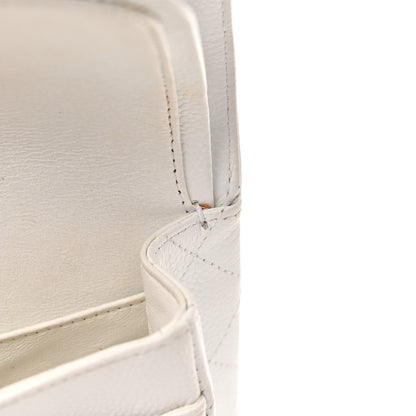 Chanel Caviar Quilted Medium Double Flap Bijoux Chain White 16 of 21