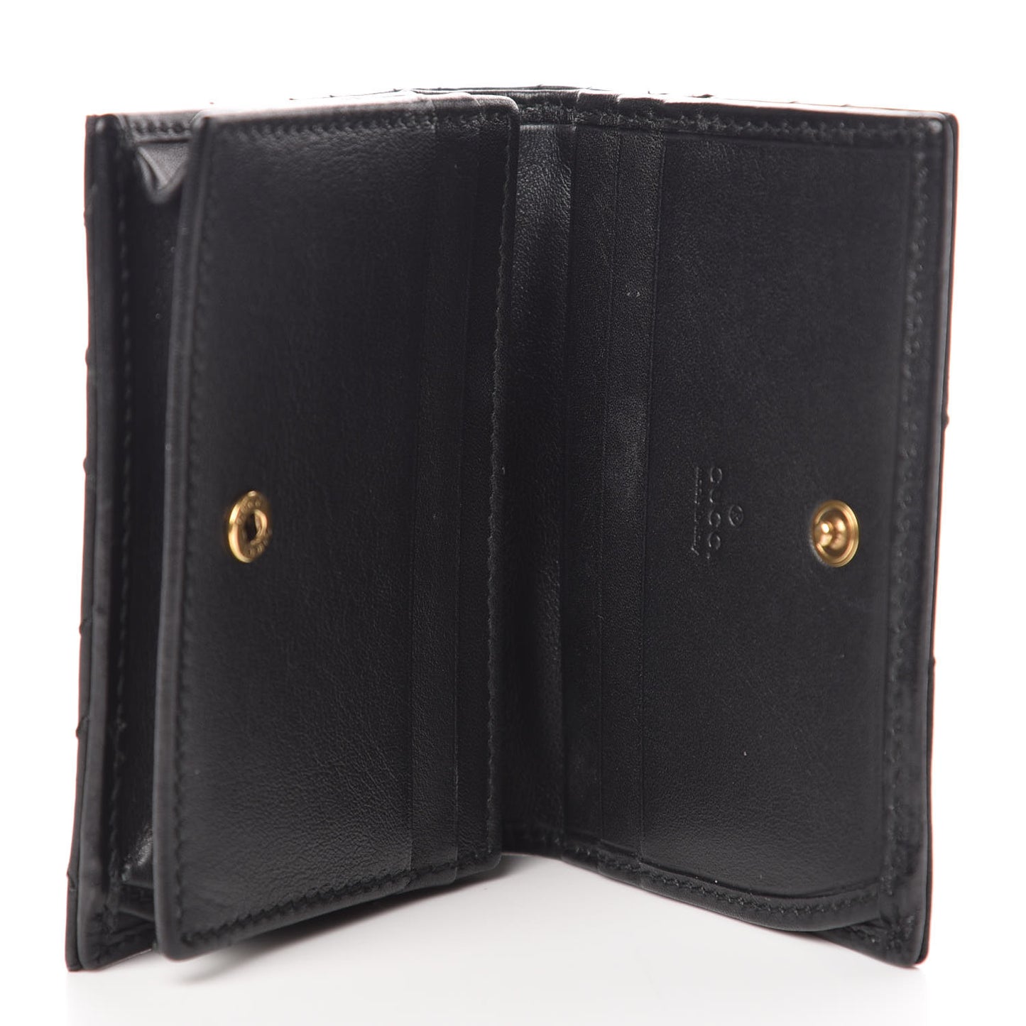 Calfskin Matelasse GG Marmont Card Case Wallet Black