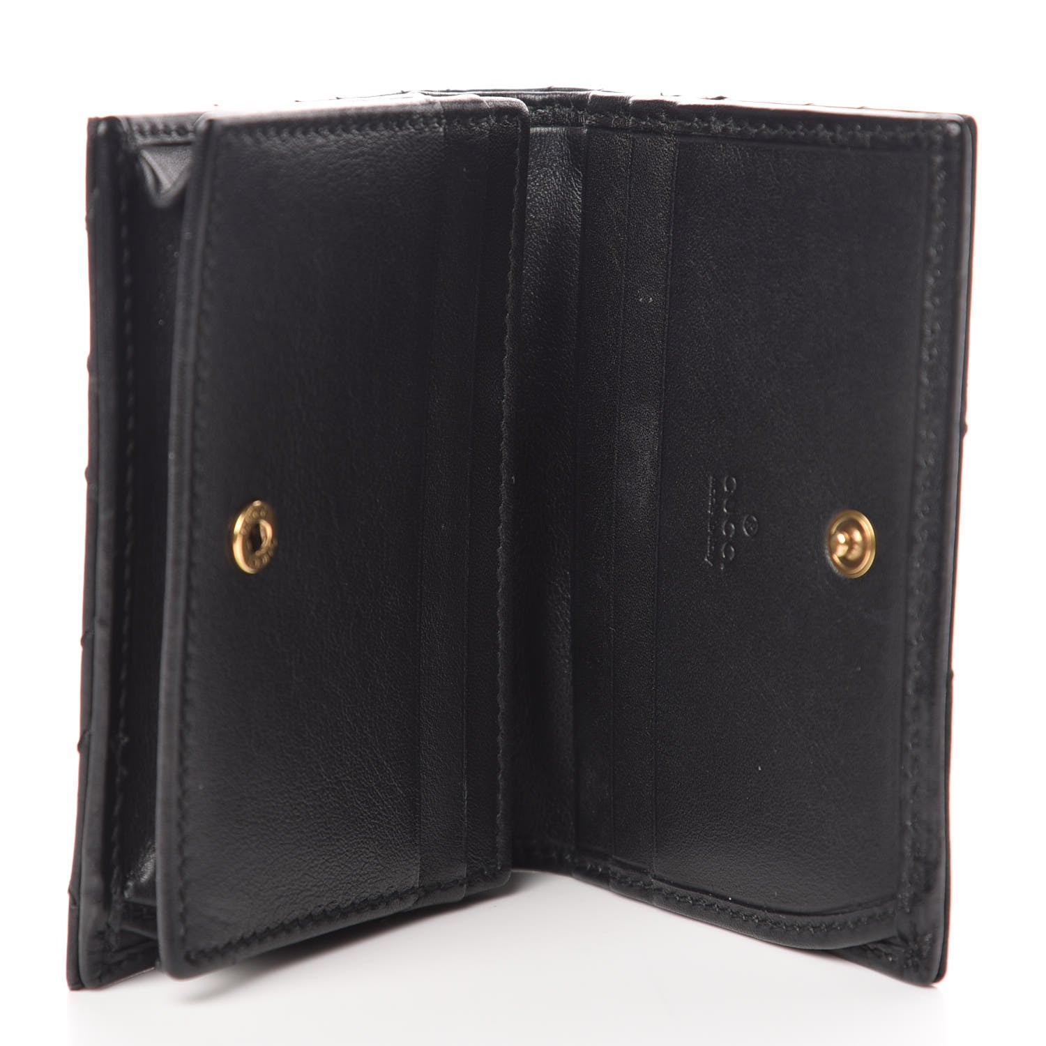 Gucci Calfskin Matelasse GG Marmont Card Case Wallet Black 5 of 7