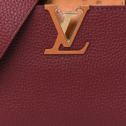Louis Vuitton Taurillon Ostrich Mini Capucines Griotte Red Honey 7 of 9