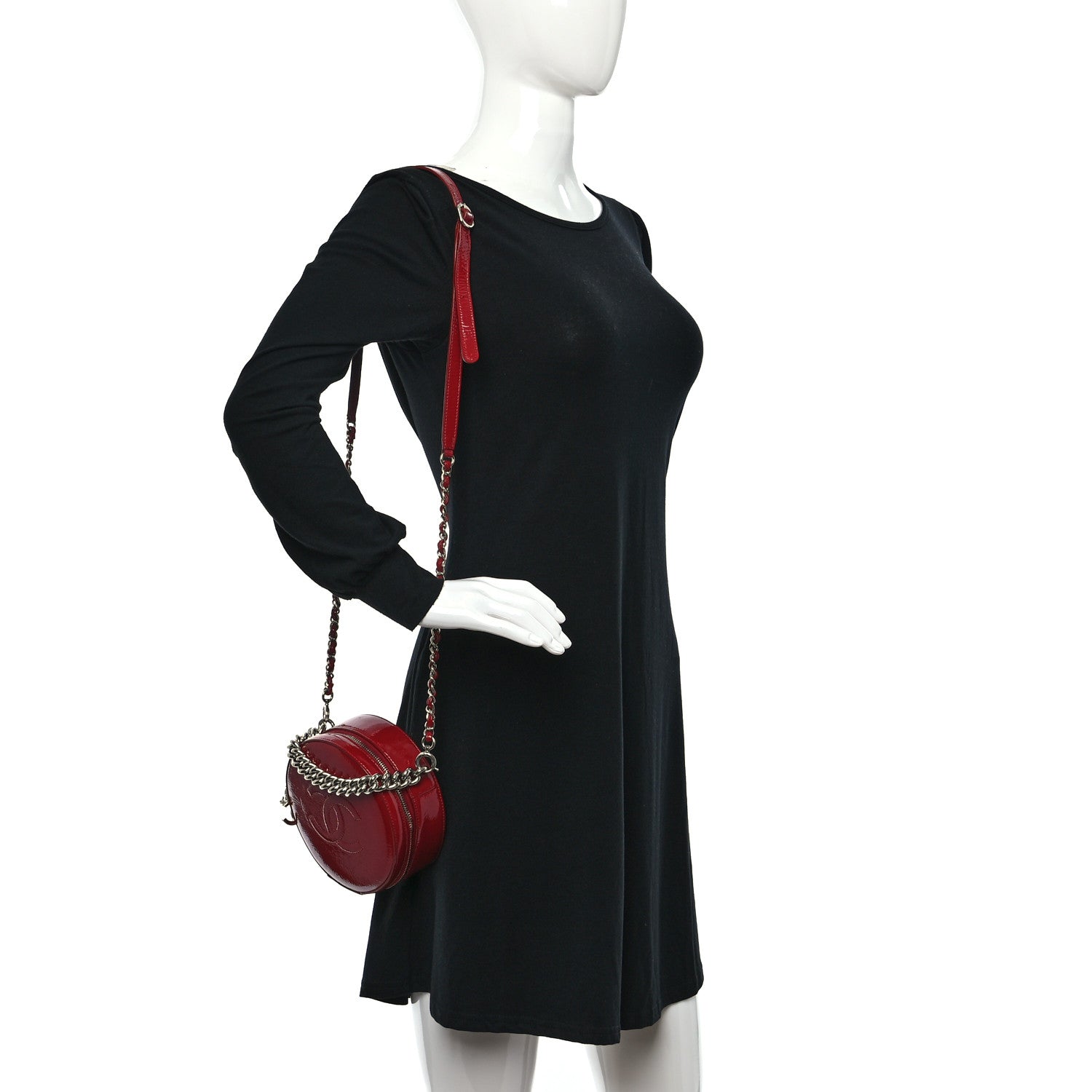 Chanel Patent Round As Earth Evening Bag Red 2 of 8