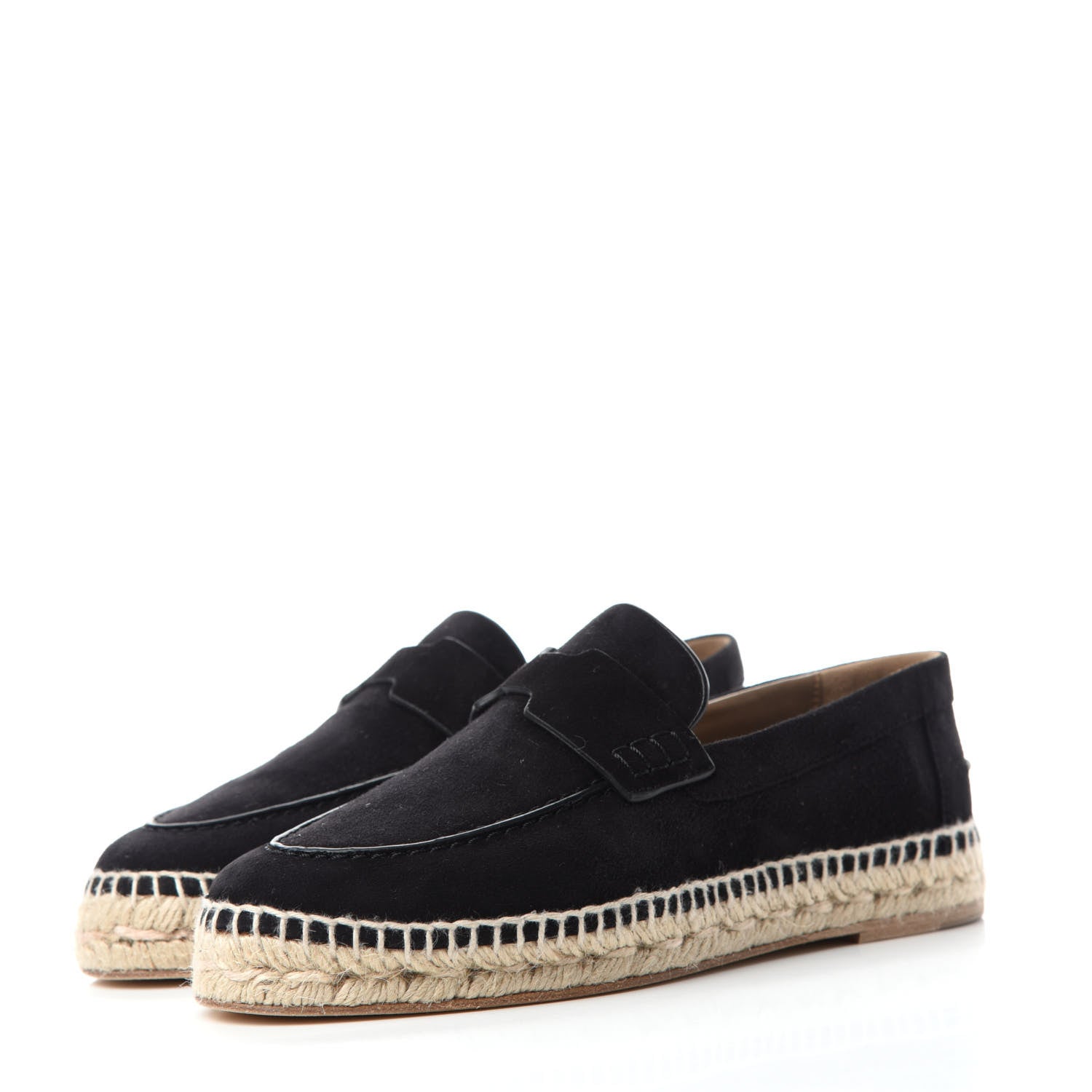 Hermes Suede Calfskin Womens Trip Espadrilles 36 Black 3 of 9