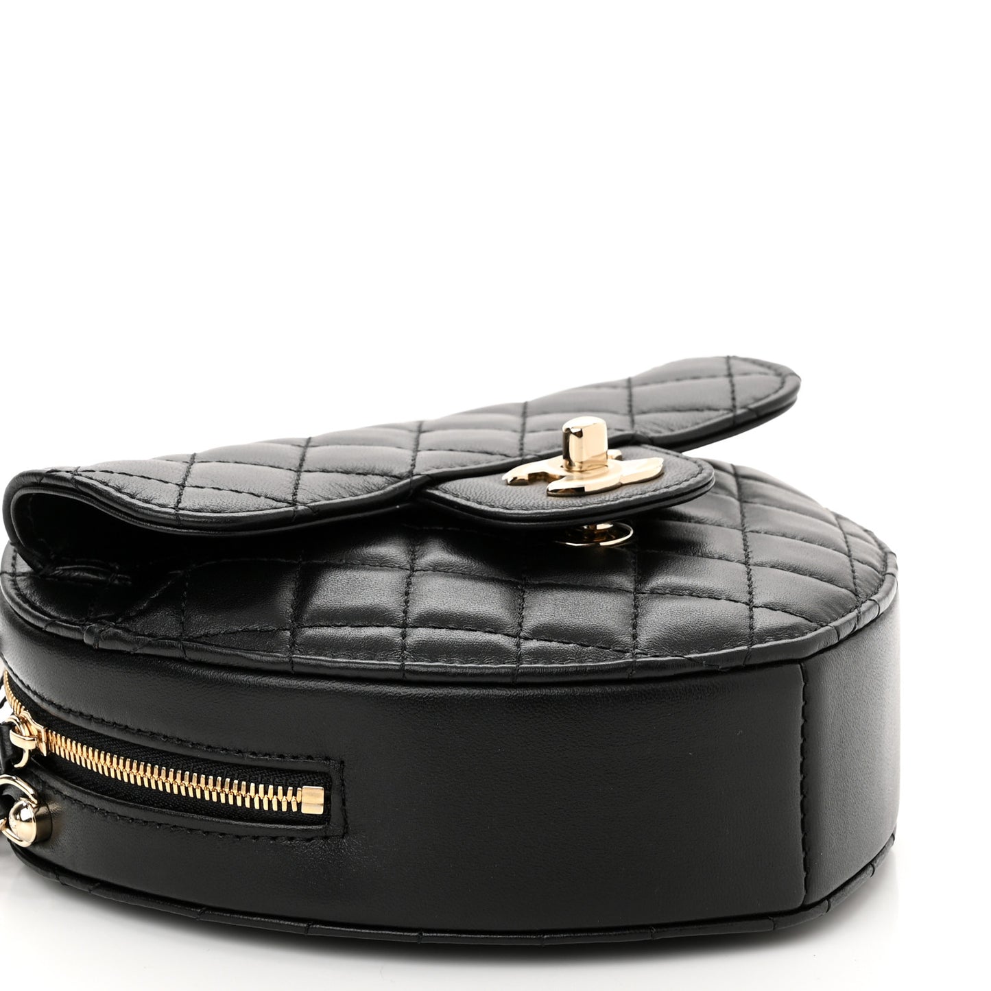Lambskin Quilted CC In Love Heart Bag Black