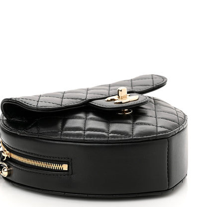 Chanel Lambskin Quilted CC In Love Heart Bag Black 9 of 10