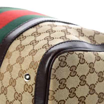 Gucci Monogram Vintage Web Medium Boston Dark Brown 11 of 13