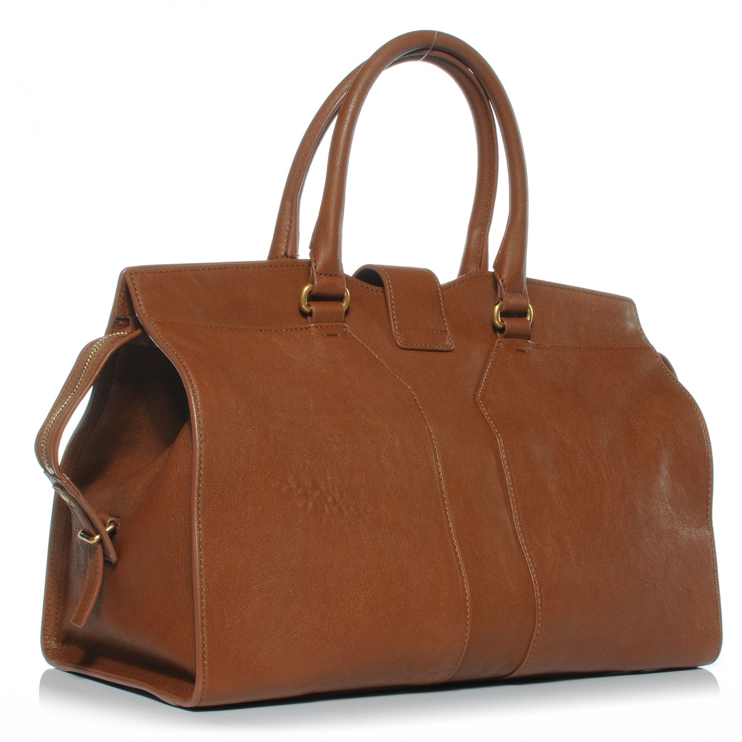 Saint Laurent Leather Medium Cabas Chyc Whiskey 3 of 7