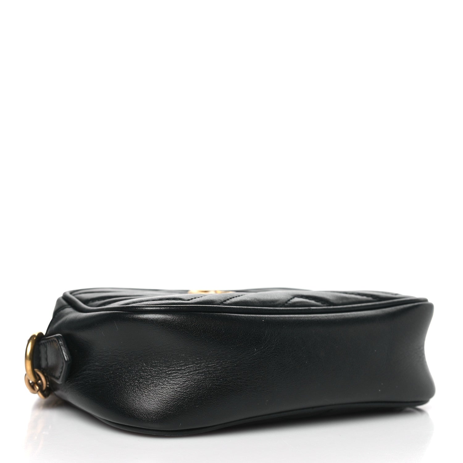 Gucci Calfskin Matelasse Mini GG Marmont Chain Shoulder Bag Black 4 of 10