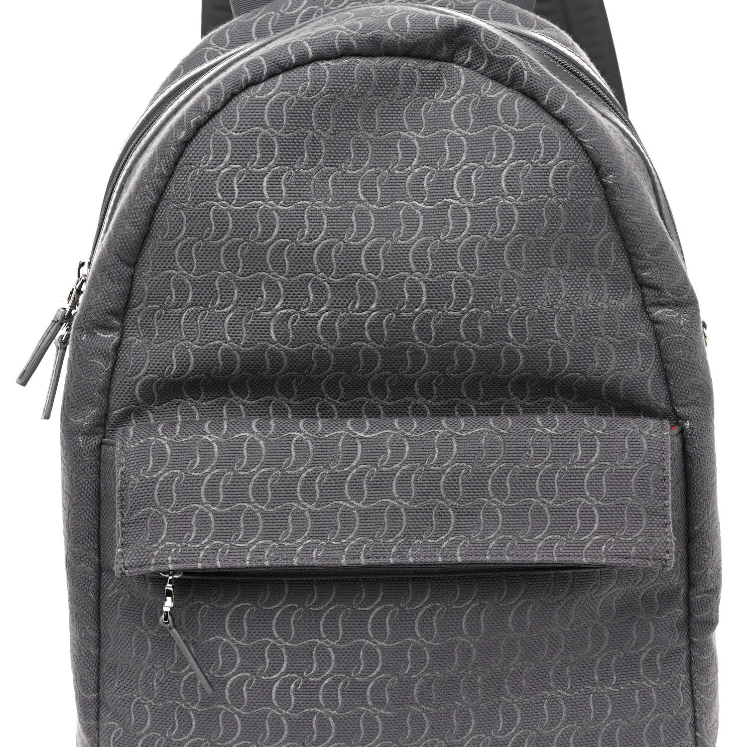 Christian Louboutin Logo Jacquard Zip N Flap Backpack Grey 8 of 10