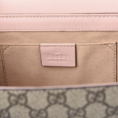 Gucci GG Supreme Monogram Calfskin Studded Small Padlock Shoulder Bag Beige Perfect Pink 5 of 9