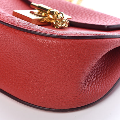 Chloe Grained Lambskin Nano Drew Shoulder Bag Intense Red 9 of 11