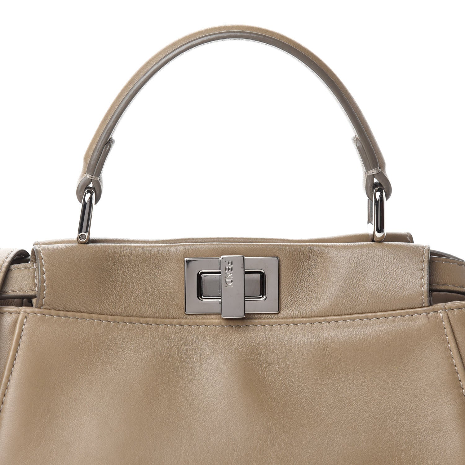 Fendi Nappa Mini Peekaboo Iconic Satchel Tortora 11 of 11