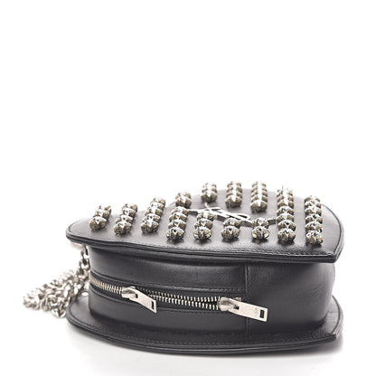 Saint Laurent Calfskin Star Studded Small Love Heart Chain Bag Black 4 of 12