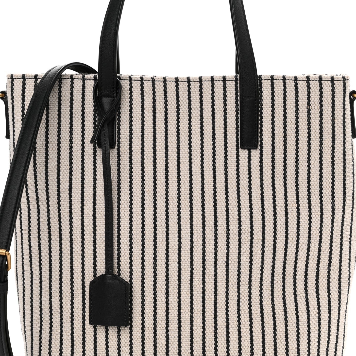 Canvas Striped Toy Shopping Tote Grey Black