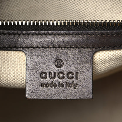 Gucci Monogram Selleria Calfskin Vintage Web Medium Boston Beige Ebony Cocoa 6 of 9