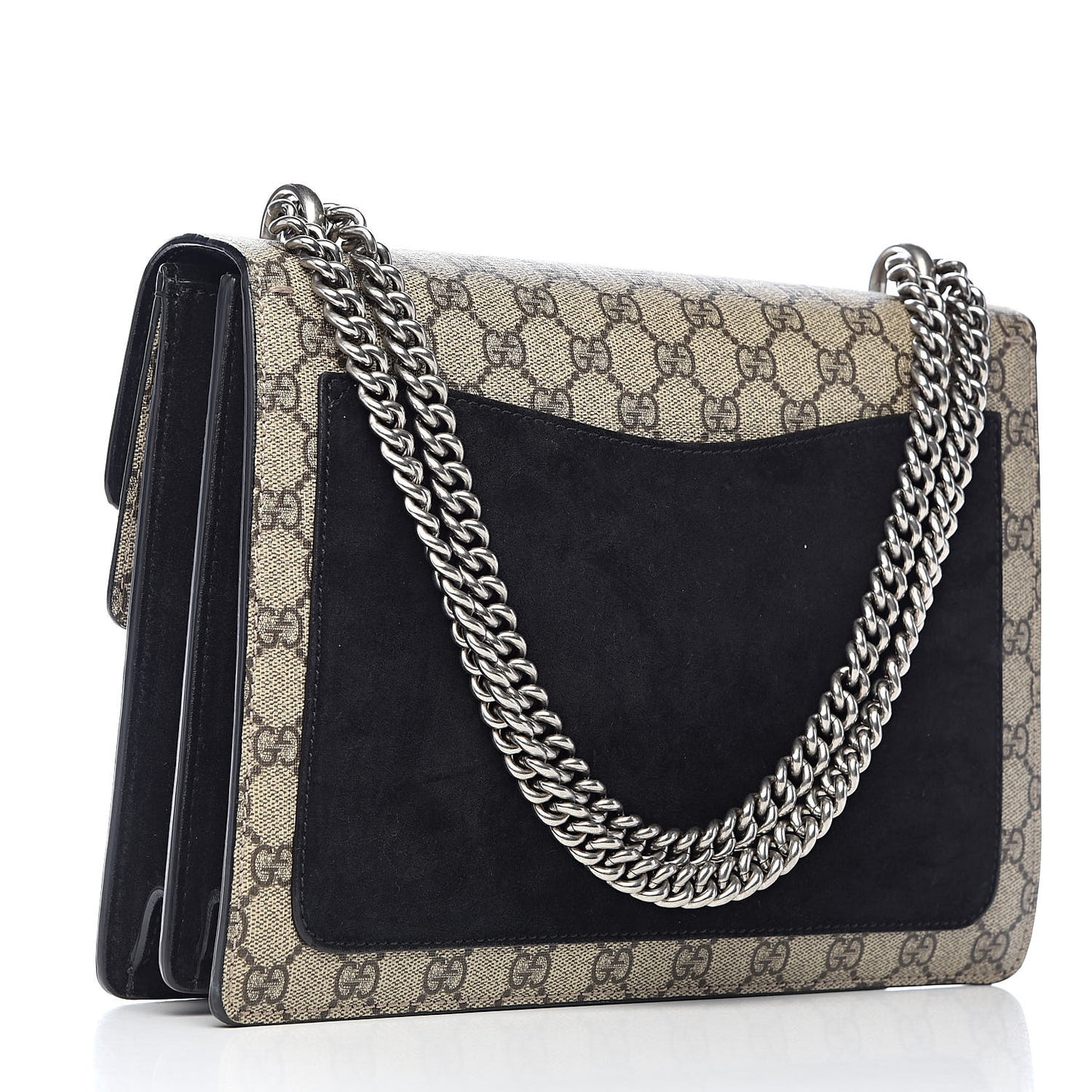 GG Supreme Monogram Medium Dionysus Shoulder Bag Black
