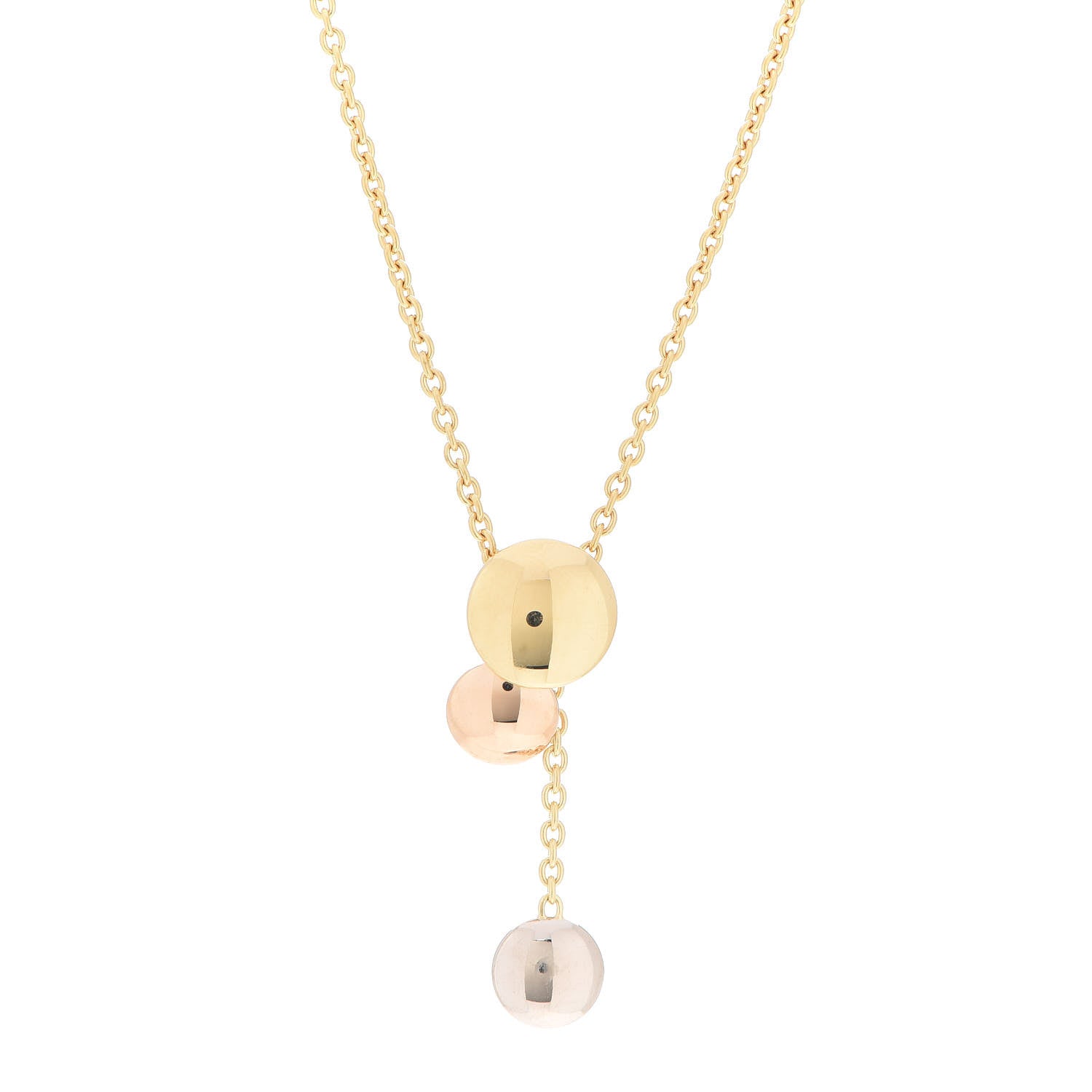 Cartier 18K Pink Yellow White Gold Sweet Trinity Drop Necklace 1 of 5