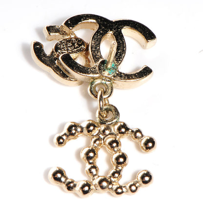 Chanel Crystal CC Drop Earrings Gold 5 of 5