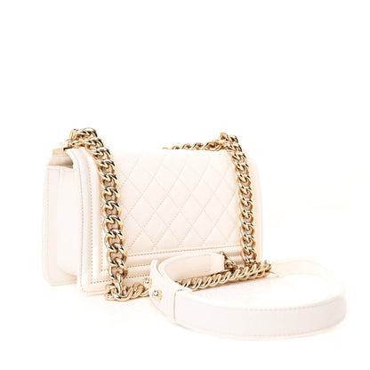 Chanel Caviar Quilted Small Boy Flap White 3 of 11
