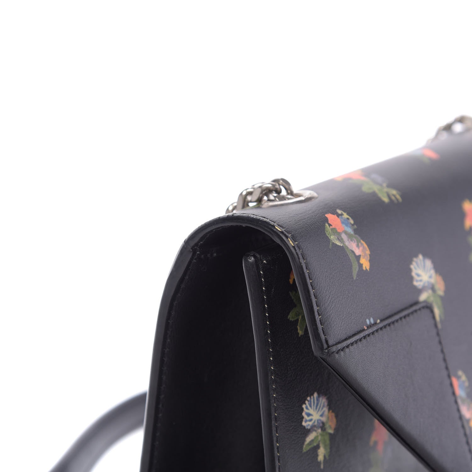 Saint Laurent Calfskin Prairie Flower Printed Mini Betty Black 11 of 12