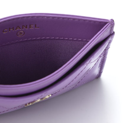 Chanel Patent Quilted Card Holder Purple 5 of 8