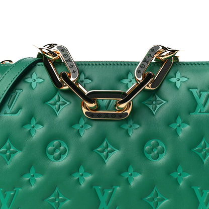 Louis Vuitton Lambskin Embossed Monogram Coussin BB Emeraude 9 of 12