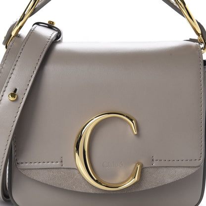 Chloe Shiny Calfskin Suede Mini C Double Carry Motty Grey 10 of 10
