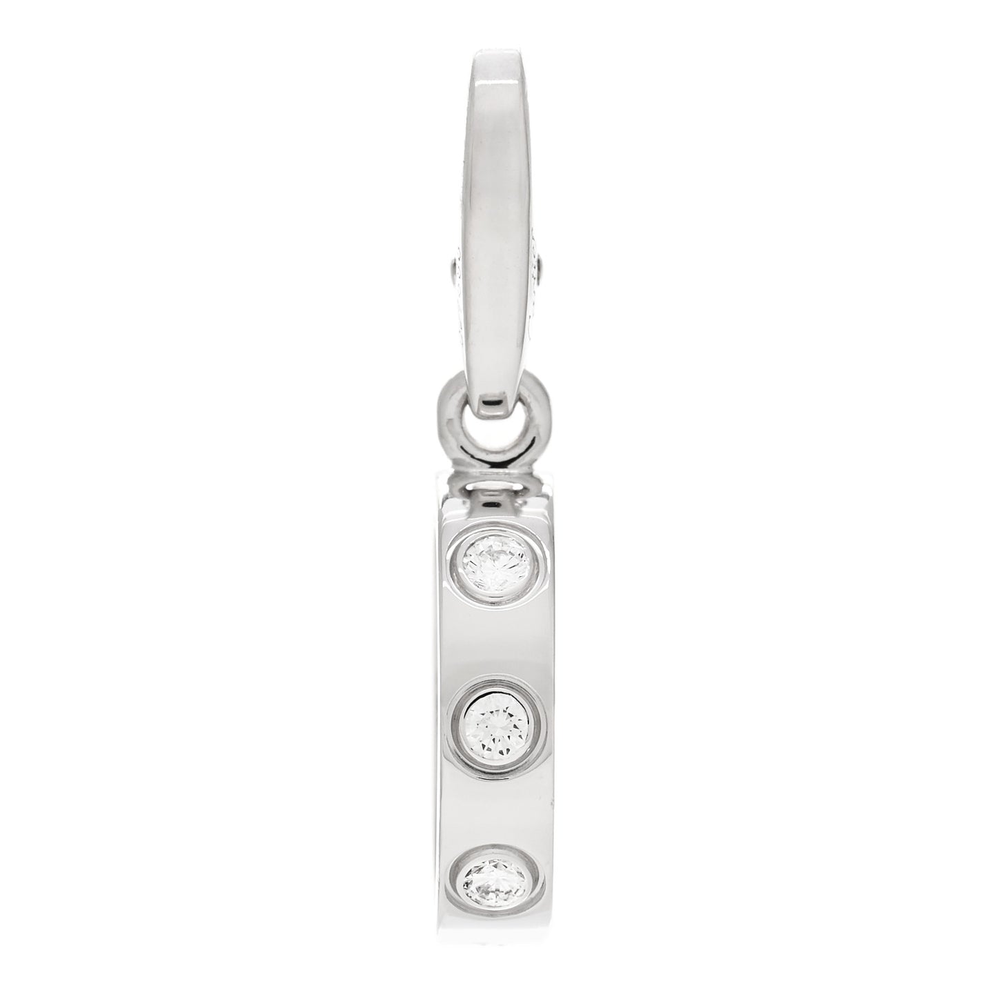 18K White Gold Diamond LOVE Ring Charm