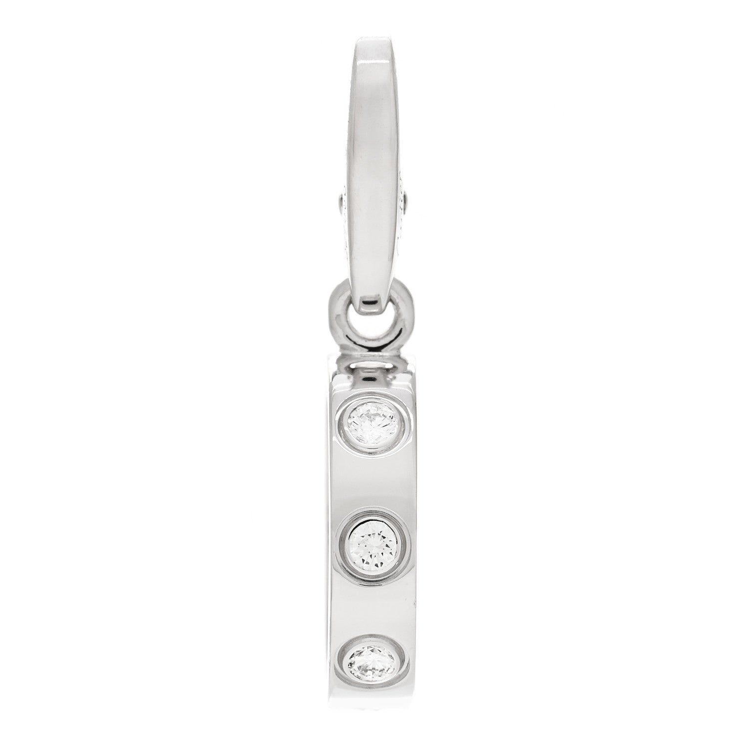 Cartier 18K White Gold Diamond LOVE Ring Charm 1 of 4