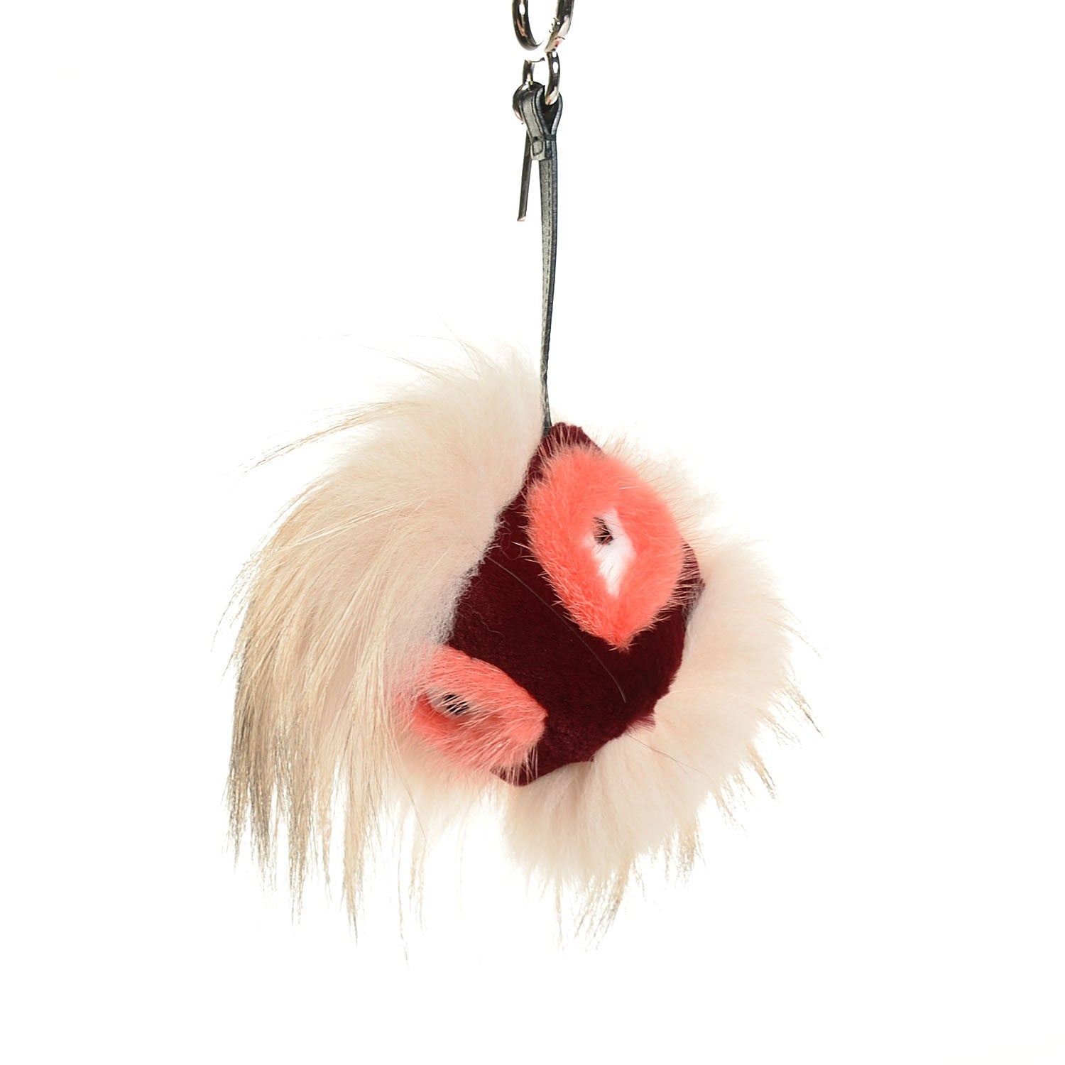 Fendi Fox Mink Rabbit Fur Vitello Flamingo Punchy Monster Bag Bug Charm Flamingo Rosa 1 of 7
