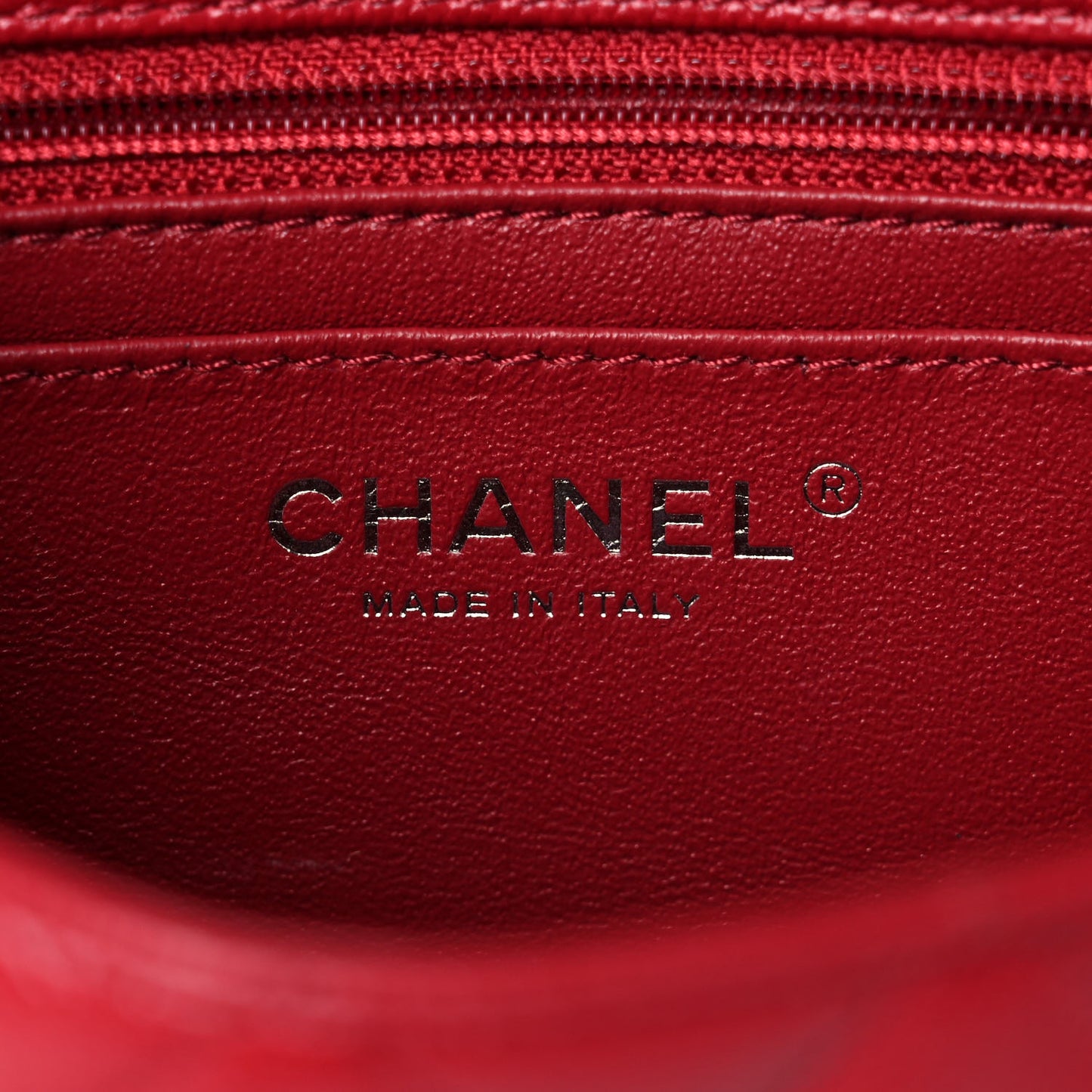 Caviar Quilted Mini Rectangular Flap Red