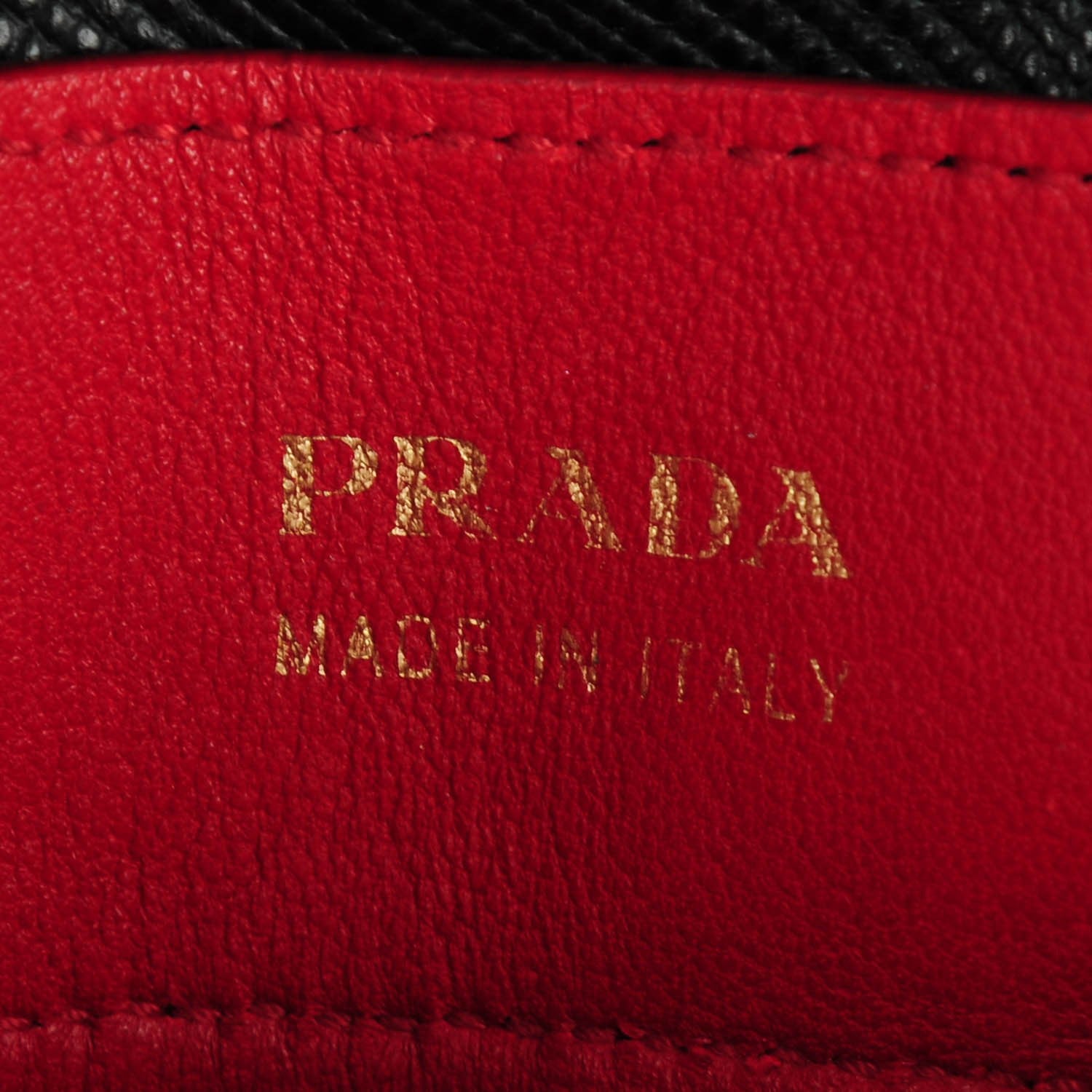 Prada Saffiano Cuir Large Double Bag Nero Black Ciliegia 6 of 7